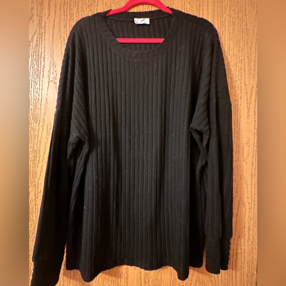 Bouncing Doodle Black Ribbed Long Sleeve Tunic- NWOT- 1X